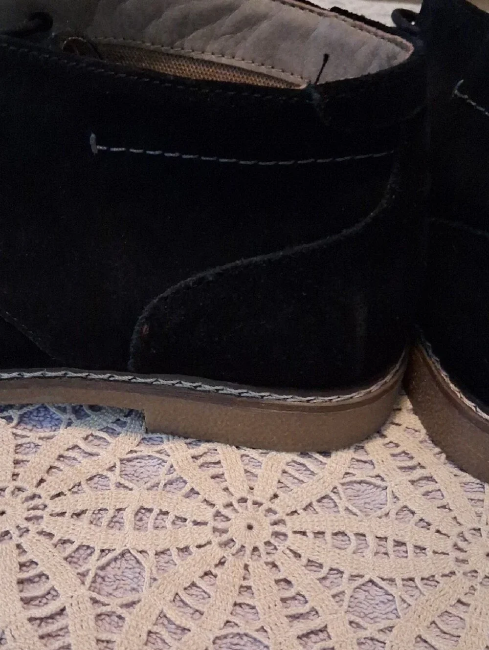 Sonoma Black Suede Chukka Boots with Tan Outsole